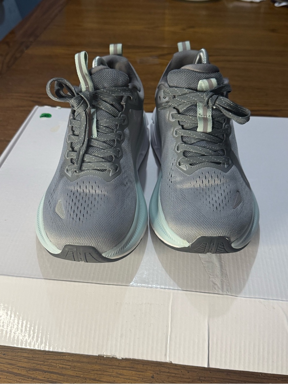 Women's Gray-Mint Cushioned Lace-Up Athletic Sneakers - Picture 4 of 7
